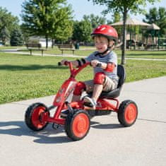Costway Otroški pedalni gokart z 2-pozicijskim nastavljivim sedežem, 4 kolesa odporna proti obrabi, rdeč