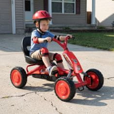 Costway Otroški pedalni gokart z 2-pozicijskim nastavljivim sedežem, 4 kolesa odporna proti obrabi, rdeč