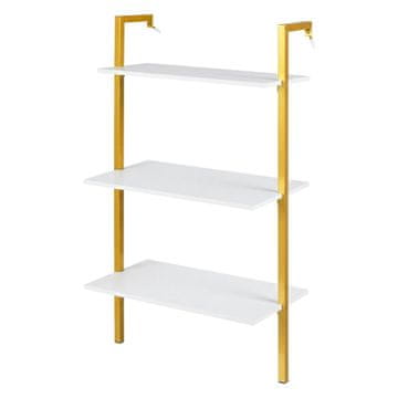 Costway 3-nivojska lestevna polica 53,5x29,5x96 cm bela
