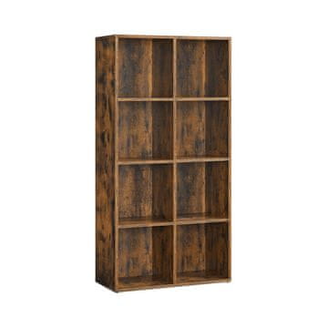 Songmics Knižna omara 8 predelkov 30x65.5x129.5 cm rjava