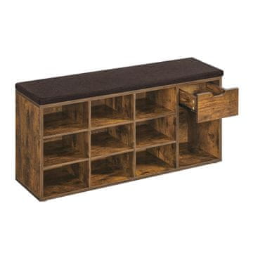 Songmics Čevljalna klop 104x30.5x48 cm rjava
