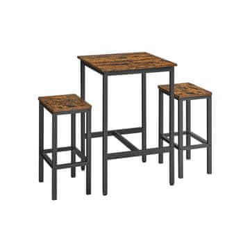 Songmics Set barske mize 60x60x92 cm rjave barve