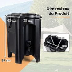 Costway Izoliran razdelilec pijač 16,5 l, črn