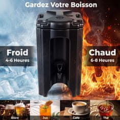 Costway Izoliran razdelilec pijač 16,5 l, črn