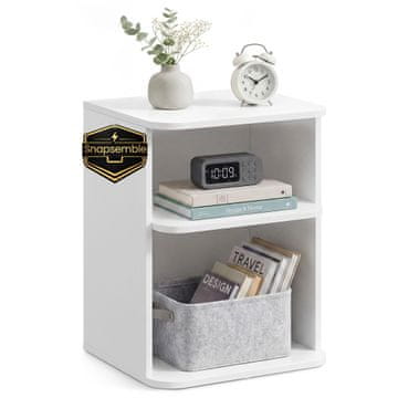 Songmics Nočna omarica 35x30x45 cm bela
