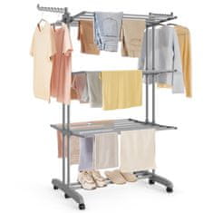Songmics Stojalo za sušenje perila 125.5x63.5x172.5 cm sivo