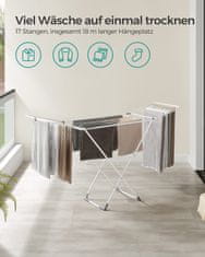 Songmics Stojalo za sušenje perila 182x50x103 cm, belo