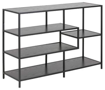 Homestar Knjigarna SEAFORD 114x35x78 cm, črna