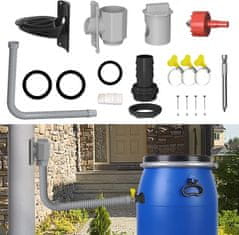 Lovilec deževnice za žleb 70-100 mm, 1 m cev, komplet za montažo, plastika, odporna na vremenske vplive, za strehe do 80 m², pametni sistem za ponovno uporabo vode, prihranek denarja