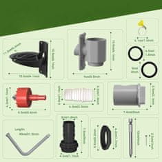 Lovilec deževnice za žleb 70-100 mm, 1 m cev, komplet za montažo, plastika, odporna na vremenske vplive, za strehe do 80 m², pametni sistem za ponovno uporabo vode, prihranek denarja