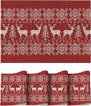 Set 4 PVC podstavkov za jedilno mizo, večbarvni, 30x45 cm, odporni na madeže in vročino, enostavno čiščenje, ojačani robovi, dekorativni PVC, za notranjo in zunanjo uporabo, set 4 kosov