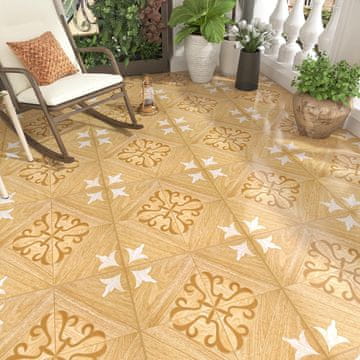 Samolepilne talne ploščice iz PVC, 12 kosov, 30x30 cm, rumene – Vodoodporne, negorljive, enostavna montaža, visoka vzdržljivost, idealne za dnevno sobo, kuhinjo, kopalnico, skupna površina 1,08 m²