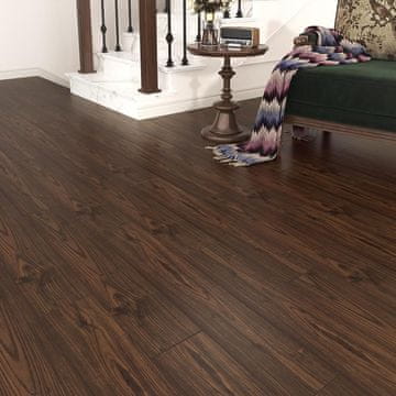 Samolepilne vinilne talne obloge, PVC, učinek lesa, 24 kosov, 90x15 cm, rjave, vodoodporne, negorljive, odporne na obrabo, enostavna nega, primerno za dnevno sobo, spalnico, kuhinjo