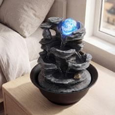 Costway Notranji vodnjak Zen Cascade 21,5x26 cm črn s pisano LED osvetlitvijo in tihim črpalko