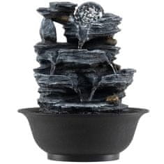 Costway Notranji vodnjak Zen Cascade 21,5x26 cm črn s pisano LED osvetlitvijo in tihim črpalko
