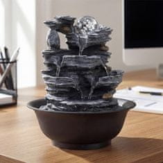 Costway Notranji vodnjak Zen Cascade 21,5x26 cm črn s pisano LED osvetlitvijo in tihim črpalko
