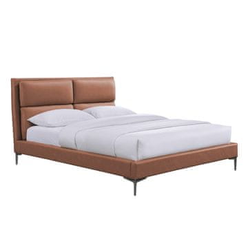 Homestar Postelja LENA z vzmetnico Harmony Delux 160x200 cm, rjava barva cognac