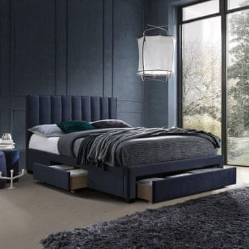 Homestar Postelja GRACE z vzmetnico HARMONY DELUX 160x200 cm, modra