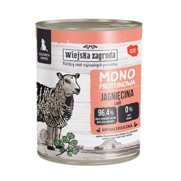 Wiejska Zagroda WIEJSKA ZAGRODA Mono Puppy Janjetina - mokra hrana za pse - 800g