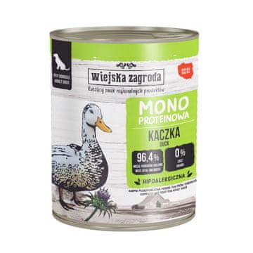 Wiejska Zagroda WIEJSKA ZAGRODA Mono Patka - mokra hrana za pse - 800g