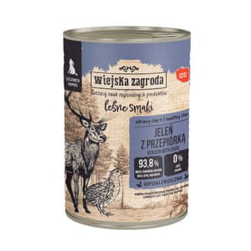 Wiejska Zagroda WIEJSKA ZAGRODA Šumski okusi Puppy Jelen s prepelicom - mokra hrana - 400g