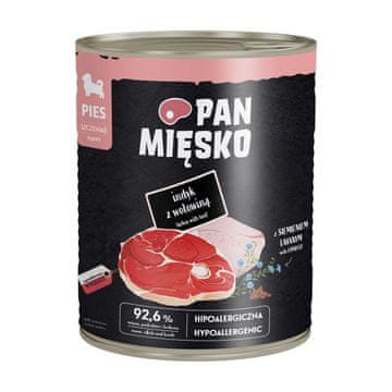 Pan Mięsko PAN MIĘSKO Puppy Puretina s govedinom - mokra hrana za pse - 800g