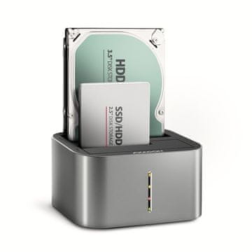 AXAGON AXAGON ADSA-DC Docking Station, 2x SATA 6G, USB 3.2 Gen1, Aluminij