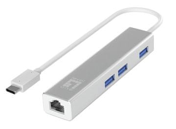 Level One LevelOne Gigabit USB-C Mrežni Adapter s USB Hubom, Srebrni