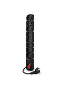 ACAR ACA S8 PRO produžni kabel sa zaštitom od prenapona, 1.5m, crni