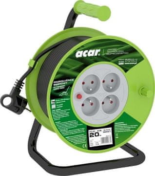 ACAR Acar PZ-4Z/OTM produžni kabel na kolutu H05VV-F 3G1.0, 20m, crni
