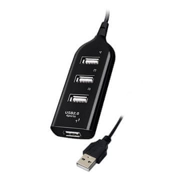 Vakoss Vakoss TC-234UX USB 2.0 Hub, Crni