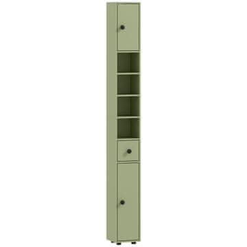 Homestar Kopalniški omarica 20x20x180 cm zelena z predalom in 4 odprtimi predelki