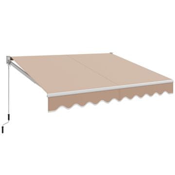 Costway Zložljiv aluminijasti senčnik za teraso 8ft x 6,5ft bež