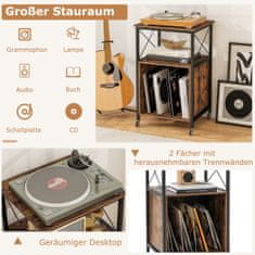 Costway Stojalo za gramofon z integrirano polnilno postajo