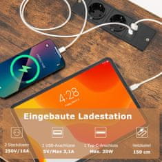 Costway Stojalo za gramofon z integrirano polnilno postajo