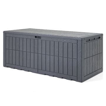 Costway Zunanji zaboj za teraso 180 gal siv