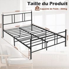 Costway Posteljni okvir platforma 200x140 cm črn
