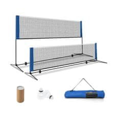 Costway Prenosljiva mreža za badminton s palicami in torbo za prenašanje, modra