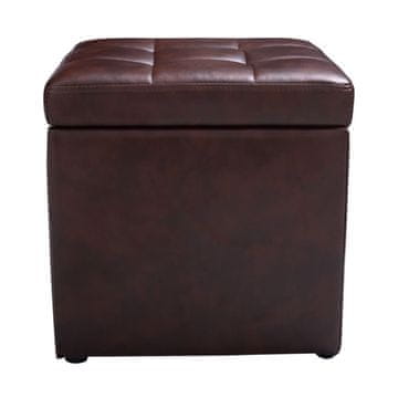 Costway Kockasti shranjevalni tabure 40 cm rjav