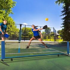 Costway Prenosljiva mreža za badminton s palicami in torbo za prenašanje, modra