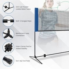 Costway Prenosljiva mreža za badminton s palicami in torbo za prenašanje, modra