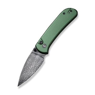 Civivi CIVIVI Qubit Damascus Aluminum Green nož, jeklo Damascus