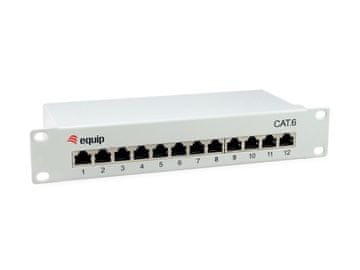 Equip Equip Patch panel Cat.6, 12 portova, zaštićen, svijetlo sivi