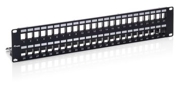 Equip Equip Patch panel Keystone Cat.6, 48 portova, zaštićen, crni