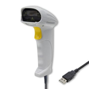 Qoltec Qoltec 50877 laserski skener 1D | USB | Bijeli