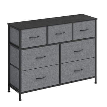 Songmics Predalnik 7 tkaninskih predalov 30x98x73.7 cm siva