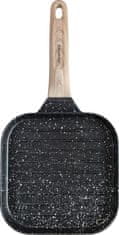 slomart Klausberg grill ponev, črna, 36x18,5 cm, neprijemljiva, leseni ročaj