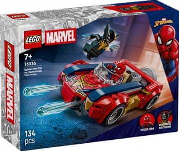SUPER LEGO Super Heroes 76336 - Spider-Manov avtomobil proti Venomiziranemu Wolverineu
