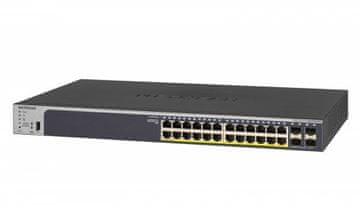 Smart NETGEAR GS728TPP omrežni stikalo, 24x PoE+ 4x SFP, upravljano L2/L3/L4, siv