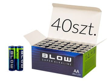 Bateria Blow 82-572# baterije AA LR6 Super Alkaline, komplet 40 kosov